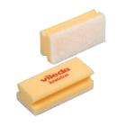 EPONGE A RECURER GLITZI AVEC POIGNEE JAUNE/BLANC 7X15X4.5CM (1) photo du produit