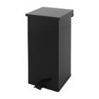 POUBELLE A PEDALE CARRO-KICK 55L ALU NOIR 30X30X60CM (1) photo du produit
