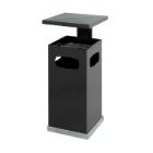 CENDRIER/POUBELLE AVEC COUVERCLE AMOVIBLE 70L ANTHRACITE 39,5x39,5x91CM (1) photo du produit