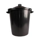 POUBELLE DE RUE RONDE 80L NOIR AVEC COUVERCLE D.57X56.5CM (1) photo du produit