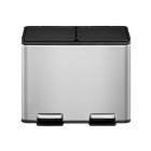 PEDAALEMMER ESSENTIAL SPLITTED RECYCLING 2X15L EKO MAT RVS 46.3X33.2X41.2CM (1) artikelfoto