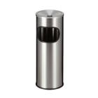 CENDRIER/CORBEILLE ROND INOX AVEC SEAU INTERIEUR EN METAL D.24X61CM (1) photo du produit