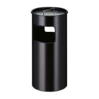 CENDRIER/CORBEILLE ROND INOX NOIR AVEC TAMIS D.32X69CM (1) photo du produit