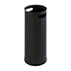 PORTE PARAPLUIE INOX NOIR AVEC POIGNEES ET FOND PLASTIQUE 21.5X50CM (1) photo du produit