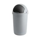 POUBELLE ROLL BULLET BIN  50L ARGENT/NOIR 39.1X39.1X74CM (1) photo du produit