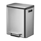 POUBELLE A PEDALE ECOCASA 2X15L EKO MAT INOX 32.1X40.4X49.2CM (1) photo du produit