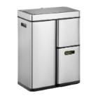 POUBELLE MIRAGE PLUS SENSOR EKO REYCL. 30+15+15L MAT INOX (1) photo du produit