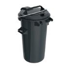 POUBELLE DE RUE RONDE 50L NOIR AVEC COUVERCLE+ARCEAU METAL 30.5X44.5X73CM (1) photo du produit