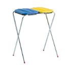SUPPORT SAC POUBELLE -COUVERCLES BLEU ET JAUNE 66X42X82CM (1) photo du produit