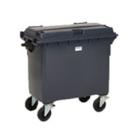 CONTENEUR A DECHETS 660L PE GRIS 4 ROUES PIVOTANTES-2+FREIN 121X76.5X121CM (1) photo du produit