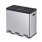 POUBELLE A PEDALE ESSENTIAL RECYCL. 20+20L+20L EKO MAT RVS 49.5X45.9X63.6CM (1) photo du produit