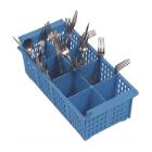 PANIER A COUVERT PERFORE PP BLEU 8 COMPARTIMENTS 430X210X150MM (1) photo du produit