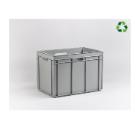 BAC E-LINE NORMBOX RECYCLED GRIS 90L AVEC 4 POIGNEES OUVERTS 60X40X42.5CM (1) photo du produit