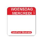 ROULEAU LABELFRESH-EASY -DISSOLVABLE - 22X22MM - WOENSDAG/MERCREDI (6X500 ETIQ.) photo du produit