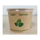 POT A DENTIER CARTON BRUN/PE D.96 H.71 + COUVERCLE PP D.96 (10X50) photo du produit