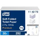 PAPIER TOILETTE TORK PREMIUM SOFT FOLDED 2PLIS T3 (30X252) photo du produit