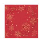 SERVIETTE DUNI PAP. STAR SHINE RED 33X33CM 3 PLIS ¼ (10X50) photo du produit
