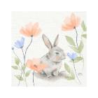 SERVIETTE DUNI PAP. BUNNY BLOOM 33X33CM 3 PLIS ¼ (10X50) photo du produit