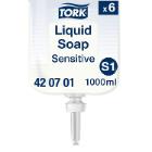 SAVON MAINS TORK PREMIUM EXTRA DOUX -NON PARFUME S1 (6X1L) photo du produit