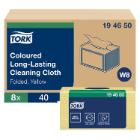 CHIFFON D'ESSUYAGE TORK LONG-LASTING COLOUR CODED JAUNE 30X38.5CM W8 (8X40) photo du produit