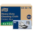CHIFFON D'ESSUYAGE TORK HEAVY-DUTY CLOTH FOLDED 1PLI BLEU 35.5X41.5CM W4 (4X105) photo du produit