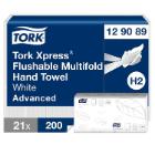 ESSUIE-MAINS TORK XPRESS TOFLUSHABLE MULTIFOLD ADVANCED BLANC 2PLIS H2 (21X200) photo du produit