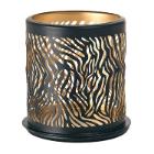 BOUGEOIR METAL SAFARI ZEBRA NOIR/DORE 75X75MM (8X1) photo du produit