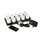 LED BOUGIES RECHARGEABLES MOVING FLAME 10PCS + STATION RECHARGE+TELECOMMANDE (1) photo du produit