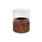 BOUGEOIR VERRE NEAT WOOD DARK D.70 H.61MM (10X1) photo du produit