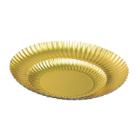 ASSIETTE CARTON ROND ONDULE DORE MATE D.97MM (20X100) photo du produit
