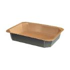 ASSIETTE MENU FORUM CARTON/PE NOIR/BRUN 227X178X40MM - 1 COMP. - 1200ML (1X270) photo du produit