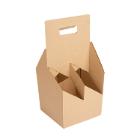 PORTE-BOUTEILLES CARTON POUR 4PETITES BOUTEILLES BRUN 150X150X320MM (10X20) photo du produit