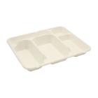 ASSIETTE 5 COMPARTIMENTS CANNE A SUCRE BLANCHE 300X240X40MM (4X50) photo du produit