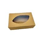 BOITE CATERING CARTON + COUVERCLE DETACHE - FENETRE - BRUN 464X314X80MM (5X10) photo du produit
