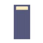POCHETTE ECOLINE BLEU 8.5X20CM + SERVIETTE CHAMPAGNE 2PLIS 23X39CM (1X600) photo du produit