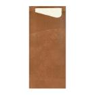 SACCHETTO CHESTNUT 8.5X19CM + SERVIETTE PAP. CHAMPAGNE - 2PLIS (5X100) photo du produit