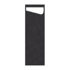 SACCHETTO SLIM NOIR 7.5X23CM + SERVIETTE DUNISOFT AIRLAID BLANCHE (4X60) photo du produit