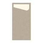 SACCHETTO GREIGE 11.5X23CM + SERVIETTE DUNISOFT CREAM (4X60) photo du produit