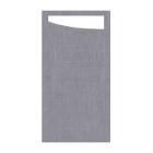 SACCHETTO GRANITE GREY 11.5X23CM + SERVIETTE DUNISOFT BLANC (4X60) photo du produit