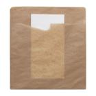 SACHET SNACK SACCHETTO KRAFT 194X210MM + SERVIETTE PAP. BLANC (1X300) photo du produit