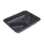 ASSIETTE MENU PP THERMOF. NOIR 227X178X32MM - 3 COMP. - 350/225/170ML (1X216) photo du produit