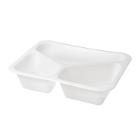 ASSIETTE MENU BIOPLASTIC BLANC 227X178X50MM - 3 COMP. - 530/325/235ML (1X216) photo du produit