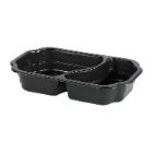 RAVIER TAKE AWAY PP NOIR 250X159X45MM - 2 COMP. - 700/400ML (1X246) photo du produit