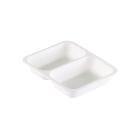 ASSIETTE MENU PP THERMOF. BLANC 227X178X40MM - 2 COMP. - 550/480ML (1X216) photo du produit