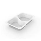 RAVIER 1/4GN PP BLANC 265X162X43MM - 2 COMP. - 630/490ML (1X225) photo du produit