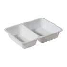 ASSIETTE MENU RCPET BLANC 225X175X43MM - 2 COMP. - 655/455ML (1X300) photo du produit