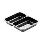 ASSIETTE MENU CPET NOIR 225X175X35MM - 2 COMP. - 515/370ML (1X250) photo du produit