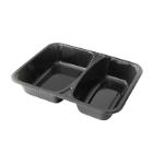 ASSIETTE MENU BORDEX CPET NOIR 226X177X44MM - 2 COMP. (1X220) photo du produit