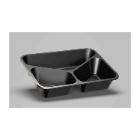 ASSIETTE MENU BORDEX CPET NOIR 226X177X45MM - 3 COMP. - 550/250/200ML (1X350) photo du produit