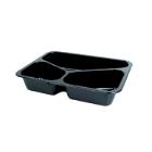 ASSIETTE MENU CPET NOIR CARBONFRE 225X175X43MM - 3 COMP. - 426/275/205ML (1X300) photo du produit